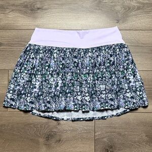 Aerie Offline Floral Pleated Tennis Active Skirt Skort Pockets Lavender Green XL
